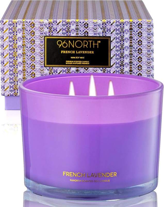 96NORTH French Lavender 3-Wick Soy Candle — jar scented candle