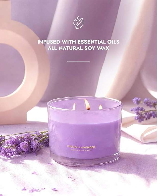 96NORTH French Lavender 3-Wick Soy Candle — photo 3 of 12
