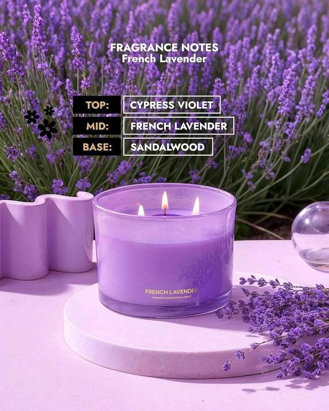 96NORTH French Lavender 3-Wick Soy Candle — photo 7 of 12