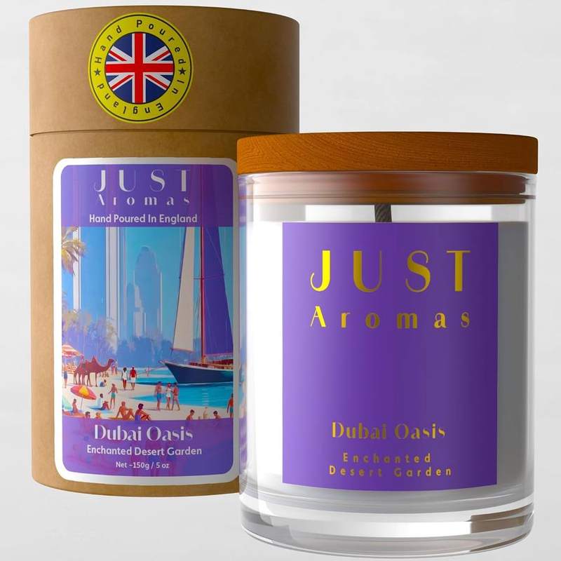 A2Z Fire Dubai Oasis Luxury Scented Candle, 200 g — glass jar scented candle