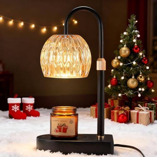 Adewalk Vintage Amber Glass Candle Warmer Lamp, Metal Base — photo 2 of 13