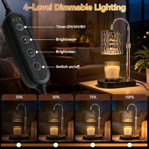 Adewalk Glass Candle Warmer Lamp, Silver Pole — photo 6 of 12