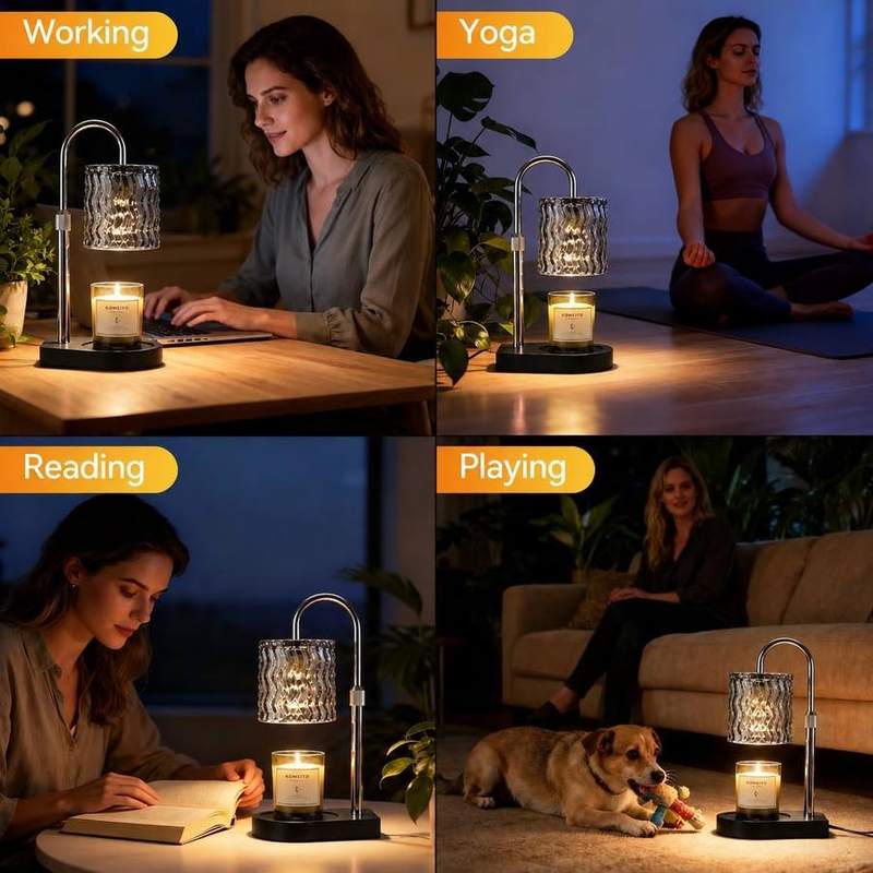 Adewalk Glass Candle Warmer Lamp, Silver Pole — photo 9 of 12