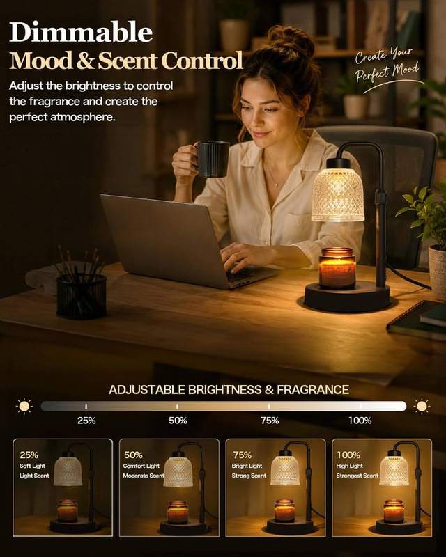 AIFEI Black Glass Candle Warmer Lamp — photo 9 of 18