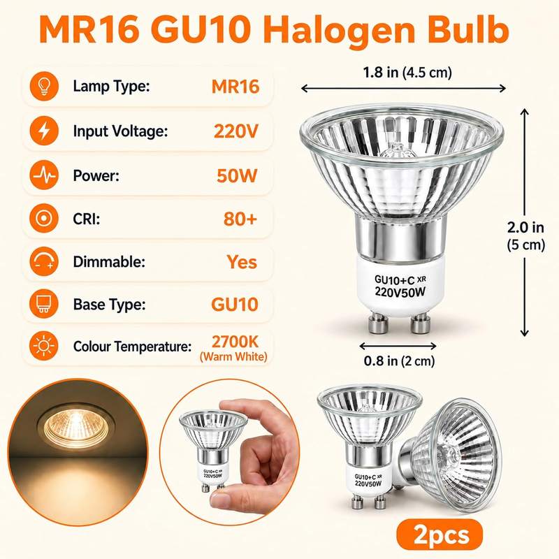 Andymoro 2 Pack GU10 50W Candle Warmer Lamp Bulb — photo 3 of 14