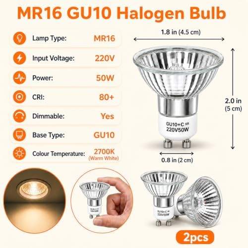 Andymoro 2 Pack GU10 50W Candle Warmer Lamp Bulb — photo 4 of 14
