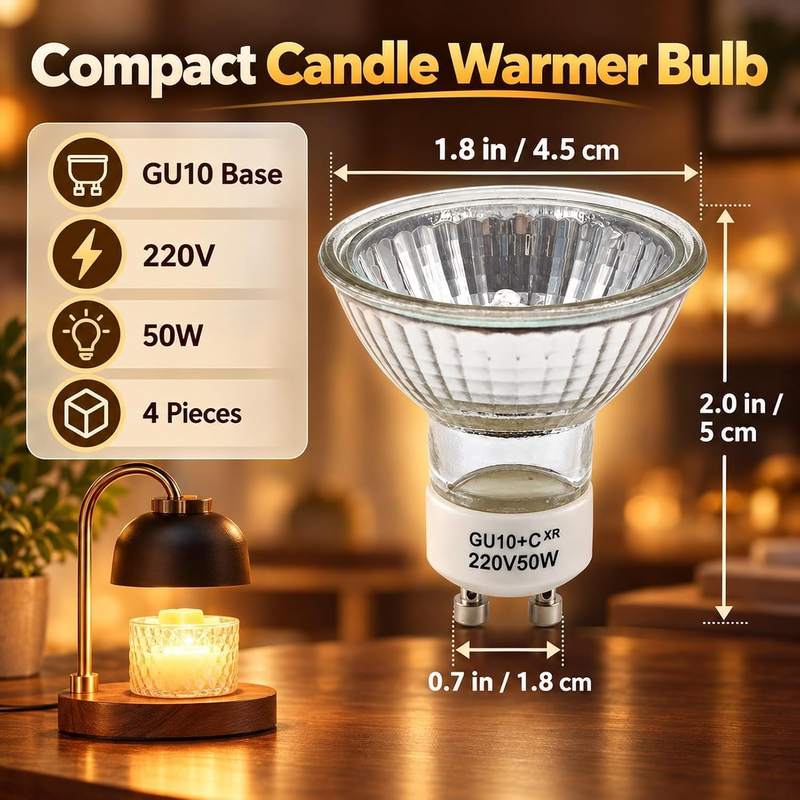Andymoro 4 Pack GU10 50W Candle Warmer Lamp Bulb — photo 3 of 14