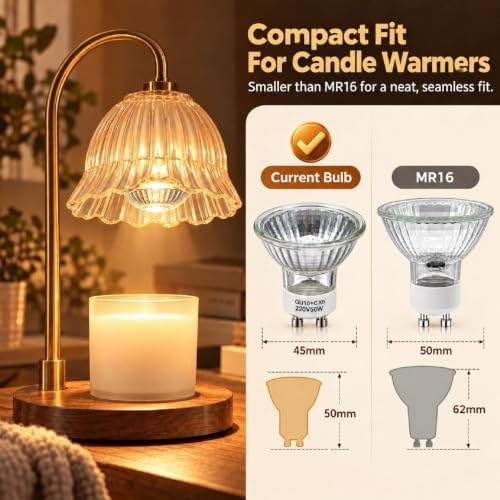 Andymoro 4 Pack GU10 50W Candle Warmer Lamp Bulb — photo 6 of 14