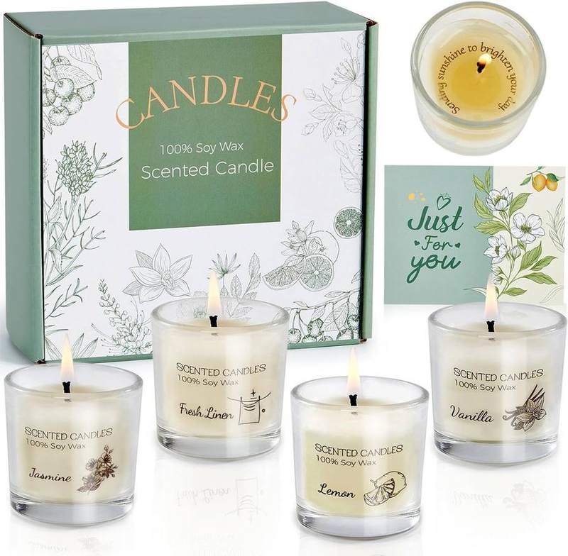 Aptliton Votive Candle Gift Set of 4 with Hidden Wishes — scented candle