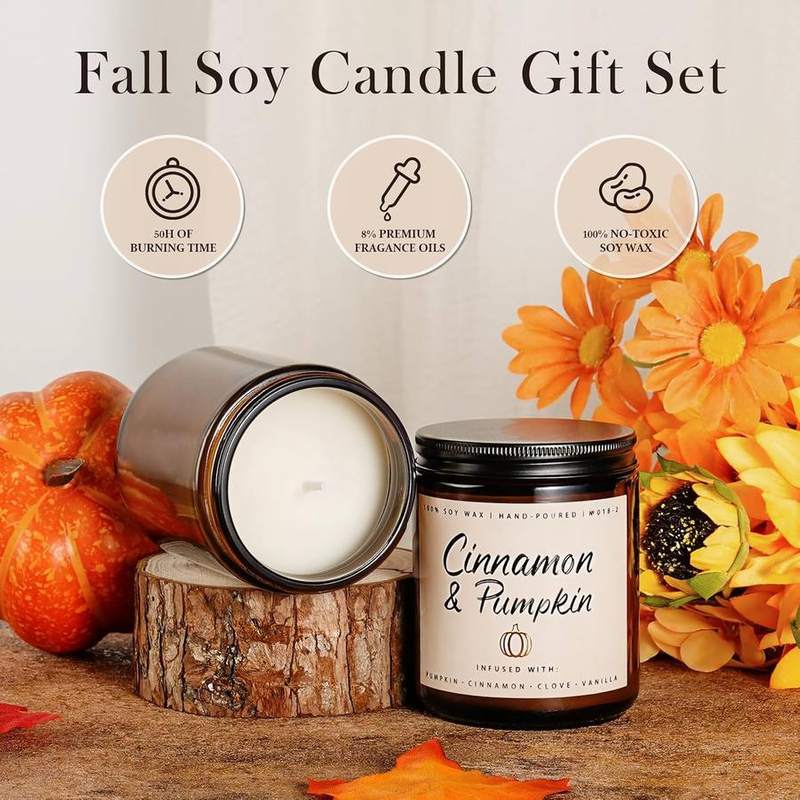 Auelife Apple and Pumpkin Scented Candle Gift Set of 4 — photo 5 of 14