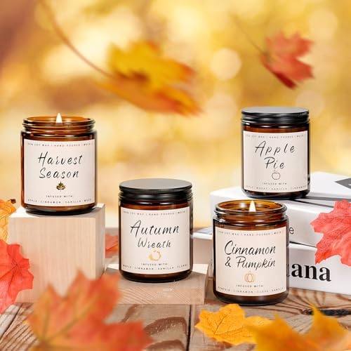Auelife Apple and Pumpkin Scented Candle Gift Set of 4 — photo 10 of 14