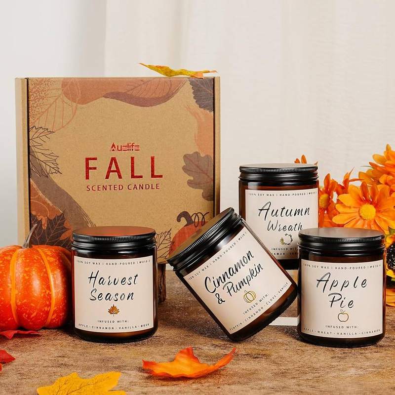 Auelife Apple and Pumpkin Scented Candle Gift Set of 4 — photo 11 of 14