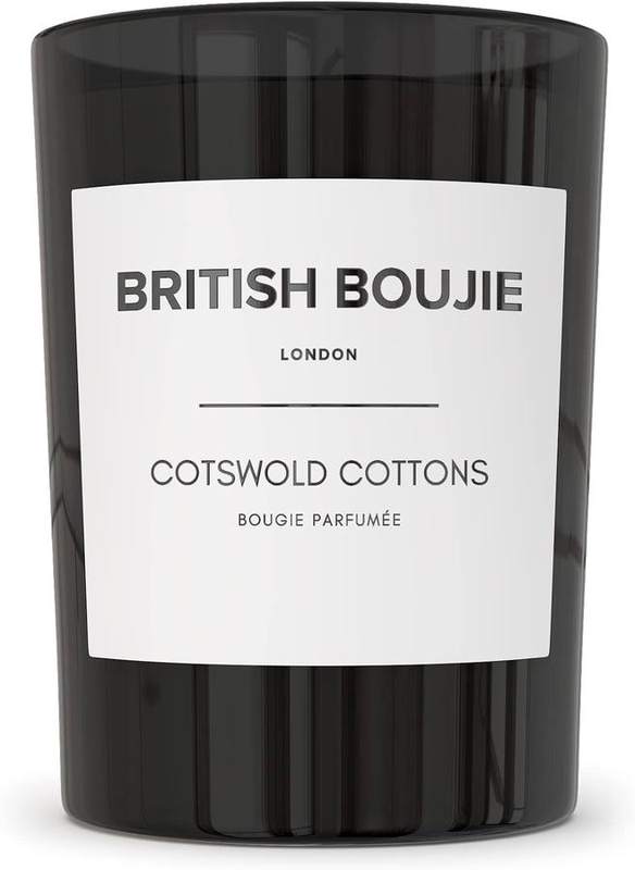 British Boujie Cotswold Cottons Fresh Linen Candle, 280 g — jar scented candle