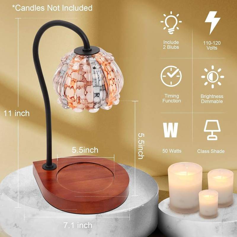 CABRHEART White-Orange Glass Candle Warmer Lamp — photo 3 of 12