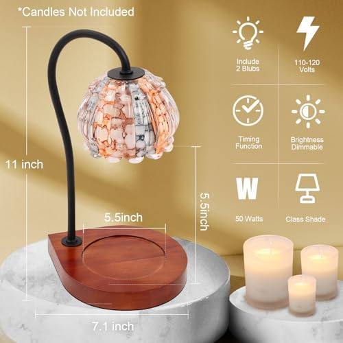 CABRHEART White-Orange Glass Candle Warmer Lamp — photo 4 of 12
