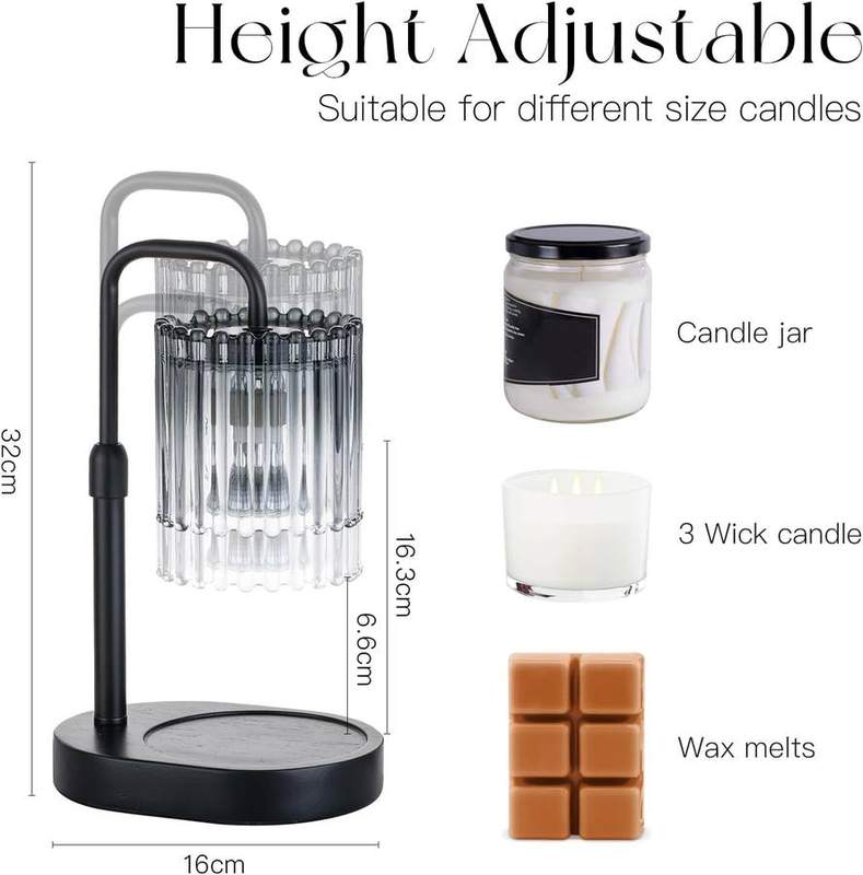 Candeldo Black Ribbed Glass Candle Warmer Lamp — photo 3 of 14