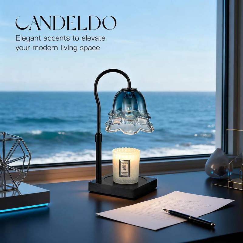 Candeldo Blue Flower Candle Warmer Lamp — photo 3 of 14