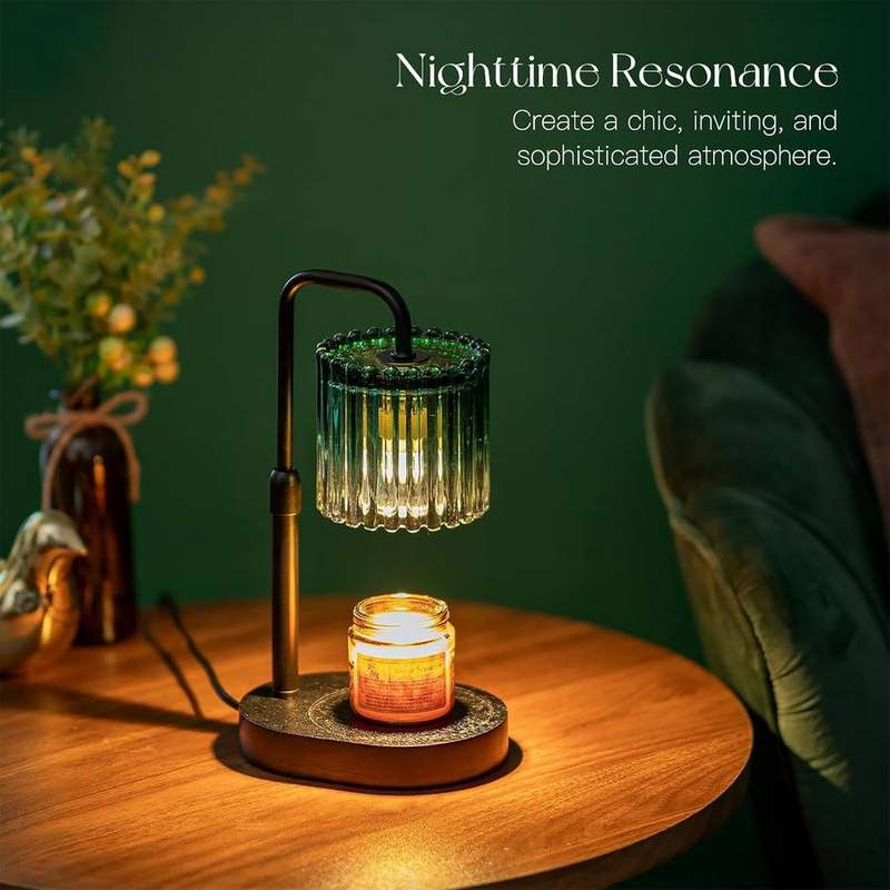 Candeldo Green Ribbed Glass Candle Warmer Lamp — photo 3 of 14