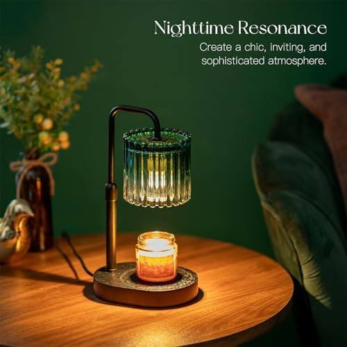 Candeldo Green Ribbed Glass Candle Warmer Lamp — photo 4 of 14