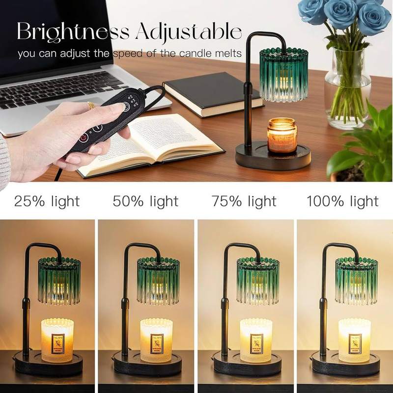 Candeldo Green Ribbed Glass Candle Warmer Lamp — photo 9 of 14