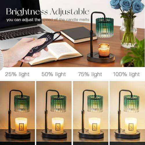 Candeldo Green Ribbed Glass Candle Warmer Lamp — photo 10 of 14