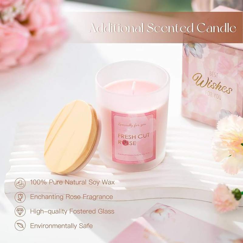 Candeldo Pink Flower Candle Warmer Lamp Set with Scented Candle — photo 7 of 14