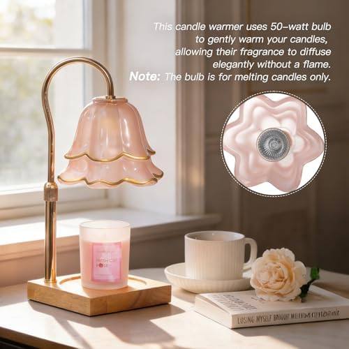 Candeldo Pink Flower Candle Warmer Lamp Set with Scented Candle — photo 14 of 14