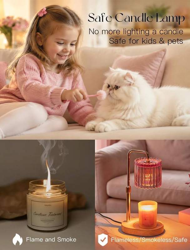 Candeldo Pink Glass Candle Warmer Lamp — photo 5 of 14