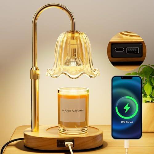 Draome Amber Flower Candle Warmer Lamp with USB Charging — photo 2 of 16