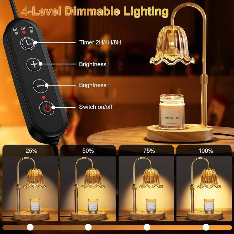 Draome Amber Flower Candle Warmer Lamp with USB Charging — photo 5 of 16