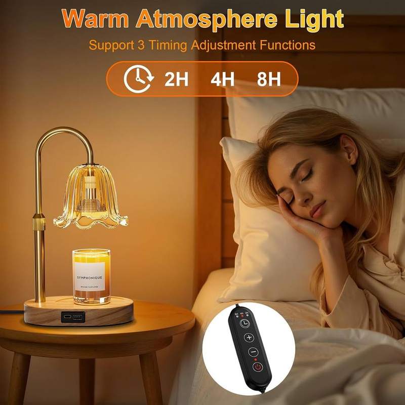 Draome Amber Flower Candle Warmer Lamp with USB Charging — photo 7 of 16