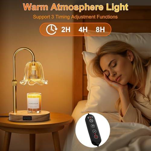 Draome Amber Flower Candle Warmer Lamp with USB Charging — photo 8 of 16