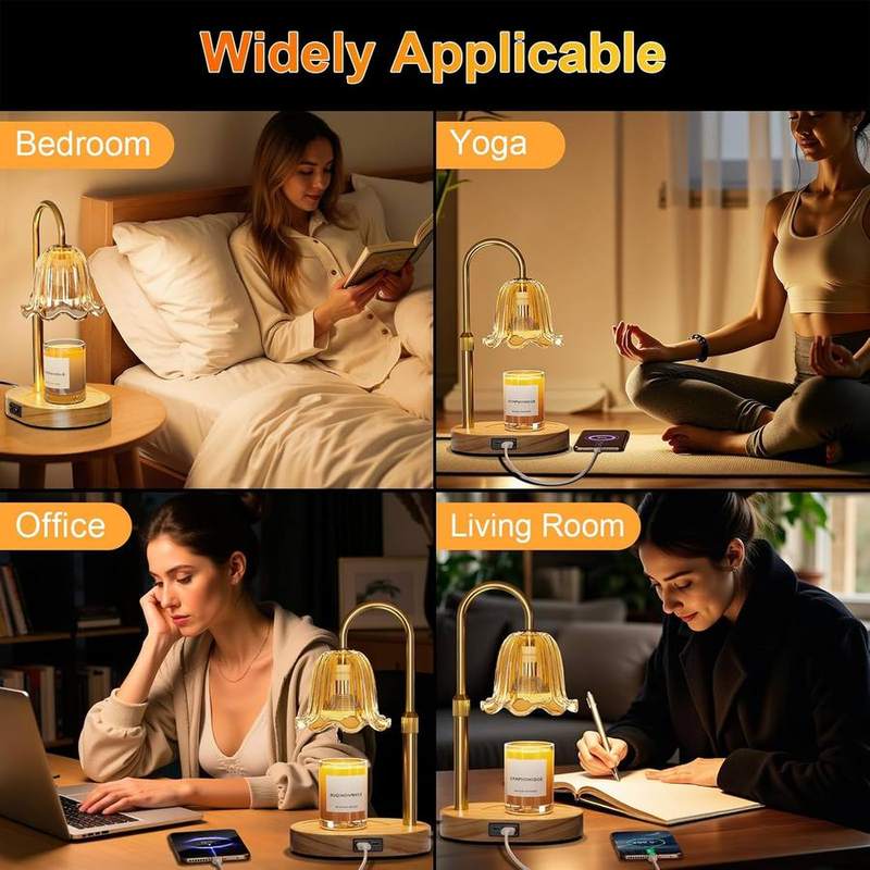 Draome Amber Flower Candle Warmer Lamp with USB Charging — photo 11 of 16