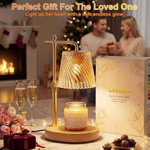 Draome Glass Candle Warmer Lamp, Wood Base, 2 Bulbs — photo 16 of 16