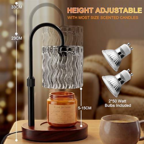 Draome Grey Glass Candle Warmer Lamp, 2 Bulbs — photo 4 of 16