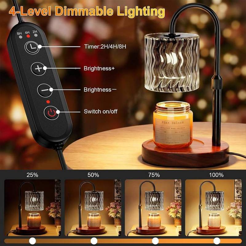 Draome Grey Glass Candle Warmer Lamp, 2 Bulbs — photo 5 of 16