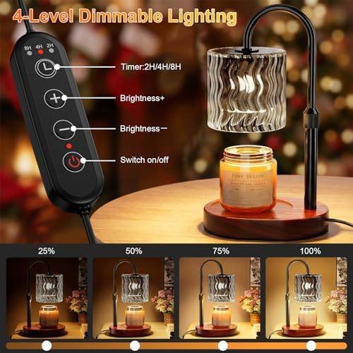 Draome Grey Glass Candle Warmer Lamp, 2 Bulbs — photo 6 of 16