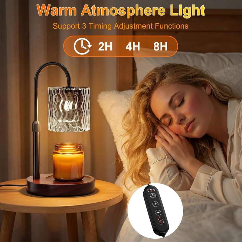 Draome Grey Glass Candle Warmer Lamp, 2 Bulbs — photo 7 of 16