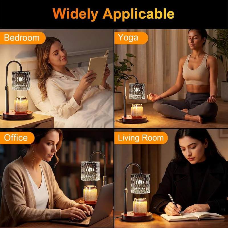 Draome Grey Glass Candle Warmer Lamp, 2 Bulbs — photo 11 of 16