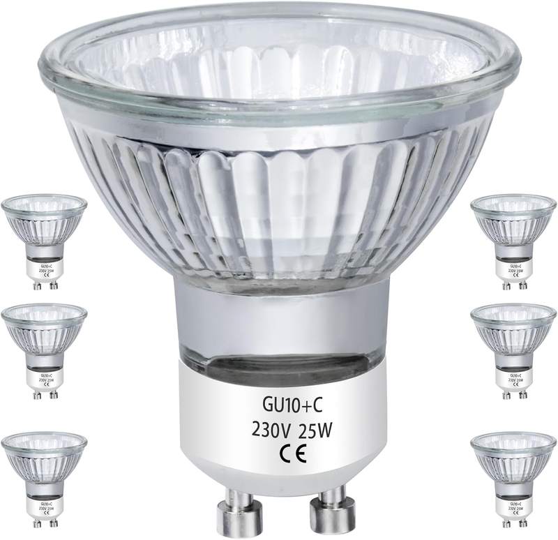 EKSAVE 6 Pack GU10 25W Halogen Bulbs for Candle Warmer Lamps — GU10 candle warmer bulb