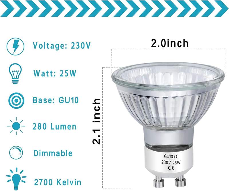 EKSAVE 6 Pack GU10 25W Halogen Bulbs for Candle Warmer Lamps — photo 3 of 12