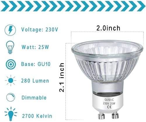 EKSAVE 6 Pack GU10 25W Halogen Bulbs for Candle Warmer Lamps — photo 4 of 12