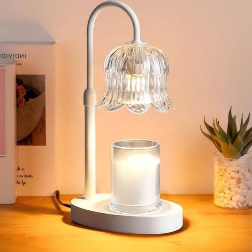 EVXFG Clear Flower Glass Candle Warmer Lamp, White — photo 2 of 14