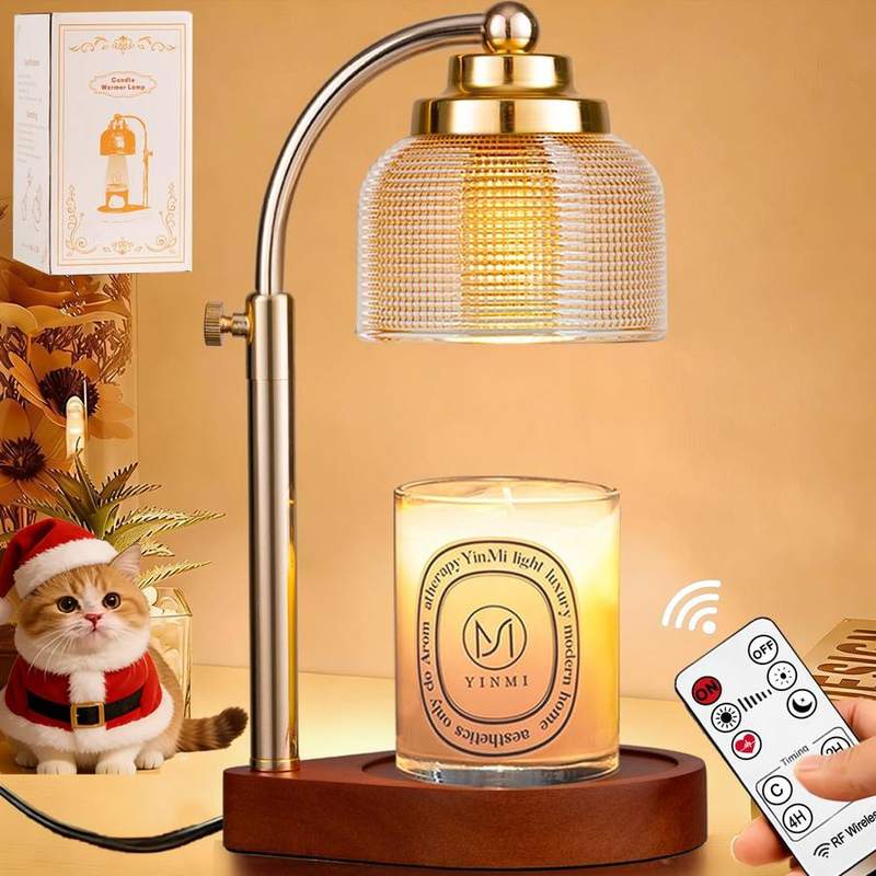 Fenxyo Gold Glass Candle Warmer Lamp, gold candle warmer lamp with a glass lampshade