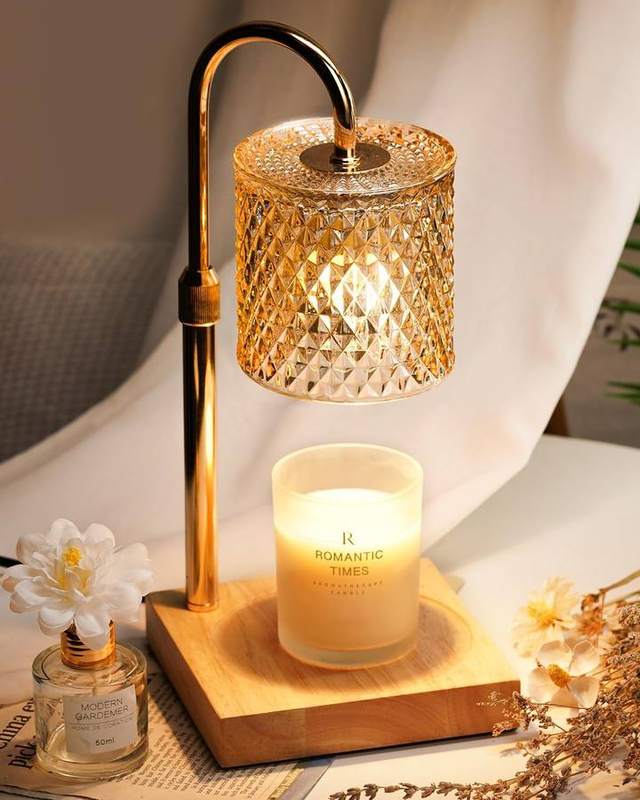 Funistree Amber Candle Warmer Lamp, amber candle warmer lamp with a lampshade