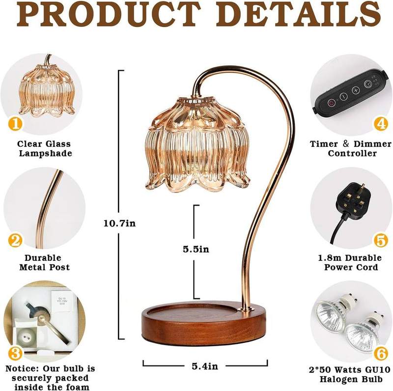 Funistree Amber Glass Candle Warmer Lamp — photo 9 of 14