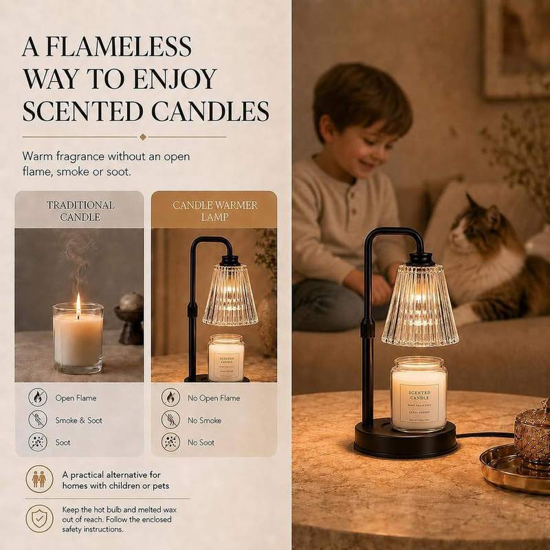 Funistree Black Ribbed Glass Candle Warmer Lamp — photo 3 of 18