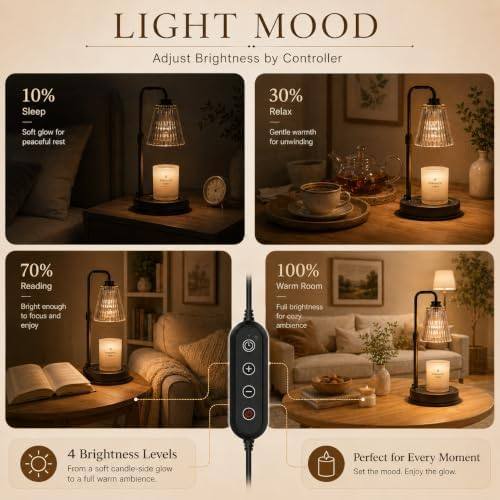 Funistree Black Ribbed Glass Candle Warmer Lamp — photo 8 of 18