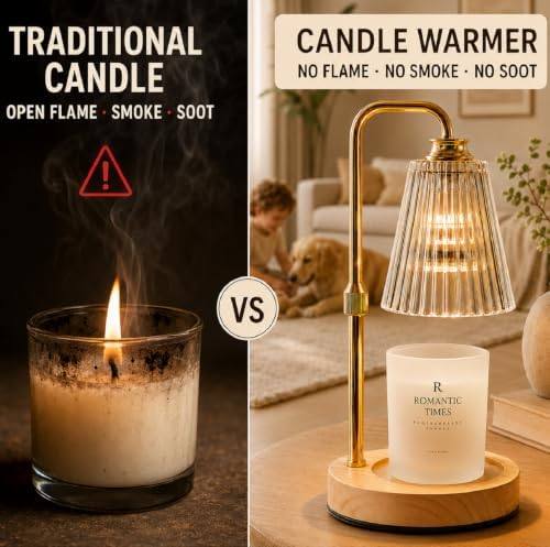 Funistree Gold Ribbed Glass Candle Warmer Lamp — photo 4 of 18