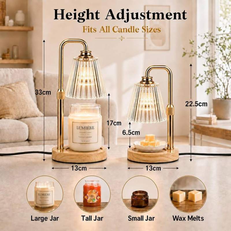 Funistree Gold Ribbed Glass Candle Warmer Lamp — photo 7 of 18